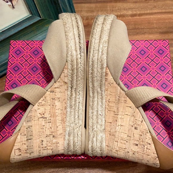 🌊EUC Tory Burch Adonis Peep-Toe Cork Wedge Espadrilles🌊 - Picture 7 of 10